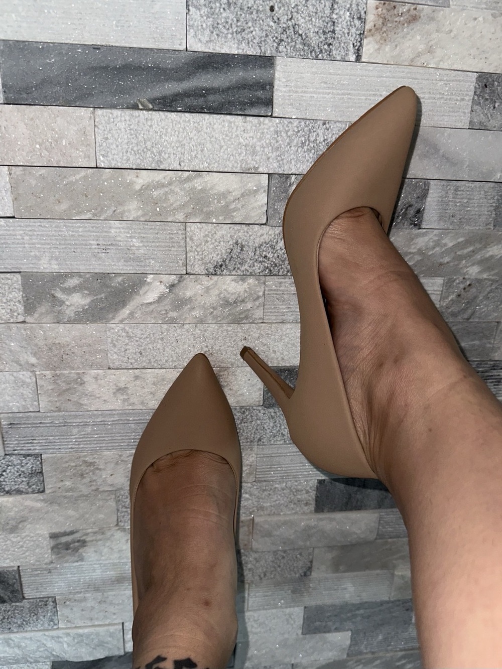 Top Moda Pointed Toe Stiletto Heels in Brown US 7.5